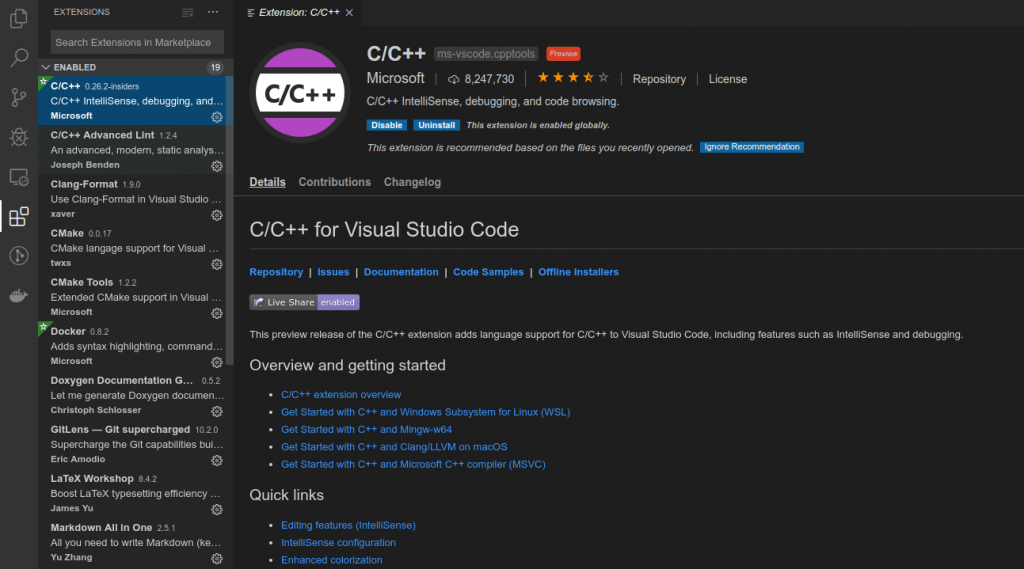 visual studio code extensions